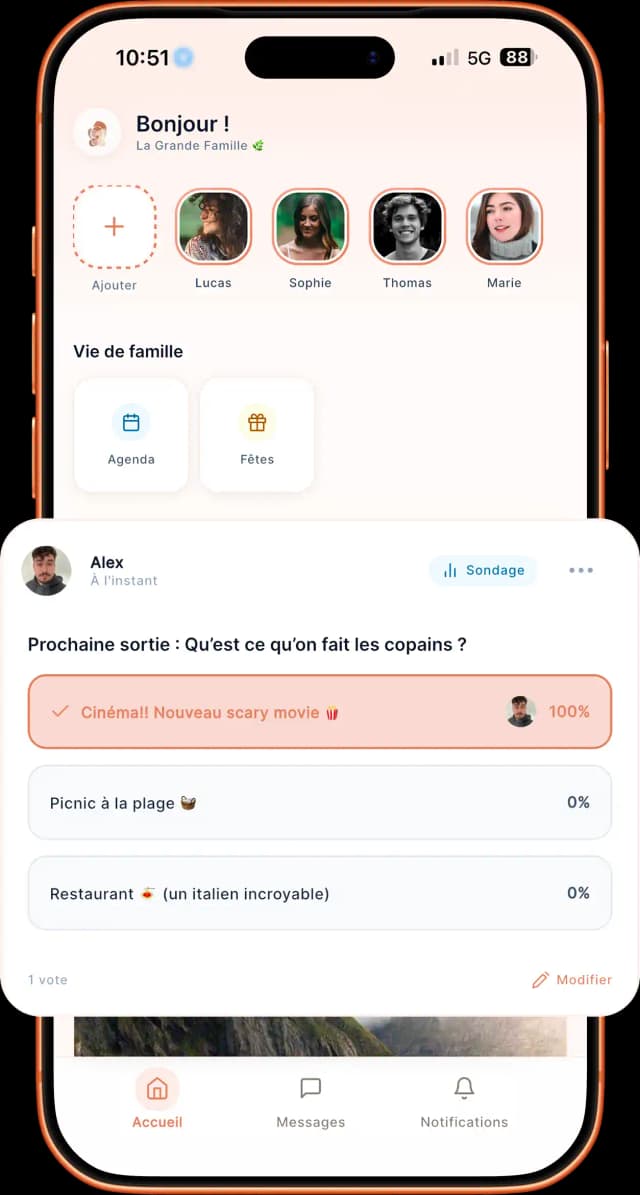 Cocon app — espace famille privé