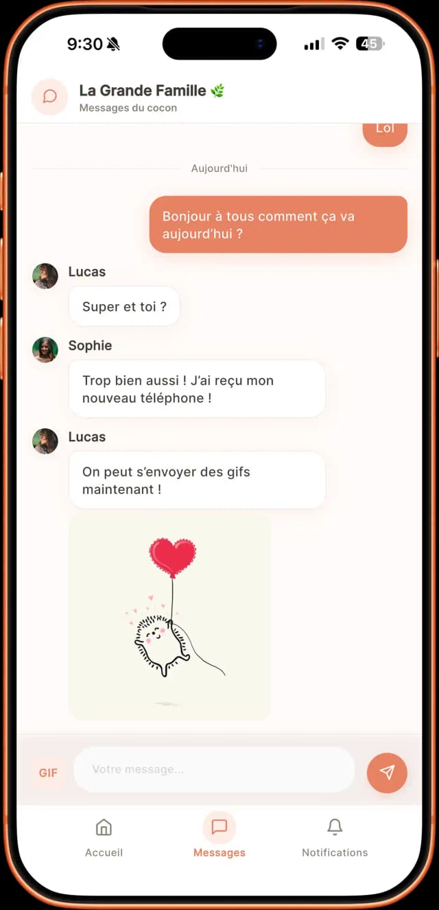 Discutez ensemble, sans quitter votre Cocon.