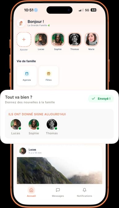 Bouton "Tout va bien"